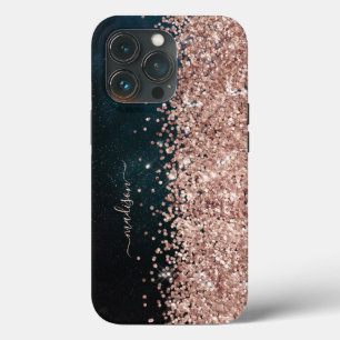 Glitter Girly Moderner Glanz Sweet 16 Schwarz Gold Case-Mate iPhone Hülle