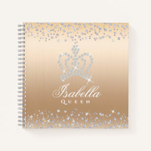 Glitter Glamour Crown Gold Notizblock