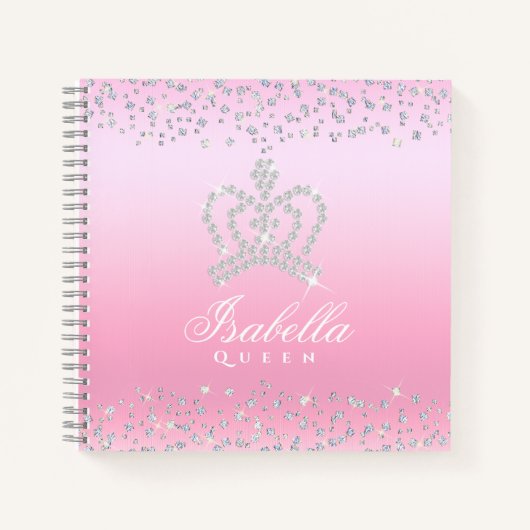 Glitter Glamour Crown Pink Notizblock (Vorderseite)