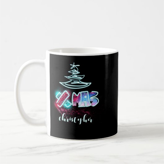Glitter Glow Tree Blue And Red Xmas Tygraphy Toddl Kaffeetasse (Links)