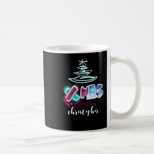 Glitter Glow Tree Blue And Red Xmas Tygraphy Toddl Kaffeetasse (Rechts)