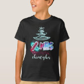 Glitter Glow Tree Blue And Red Xmas Tygraphy Toddl T-Shirt (Vorderseite)