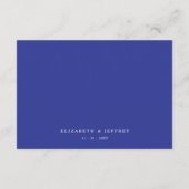 Glitter Gold Blue Purple Peacock Plume Wedding Begleitkarte (Rückseite)