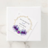 Glitter Gold Blue Purple Peacock Plume Wedding Geschenkanhänger (Beispiel)