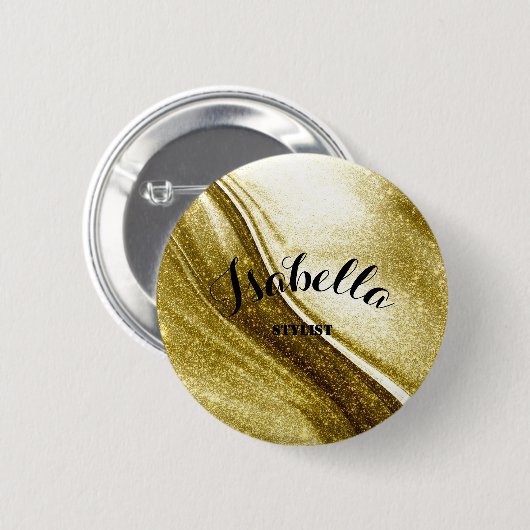 Glitter Gold Button Geschenk (Vorne & Hinten)
