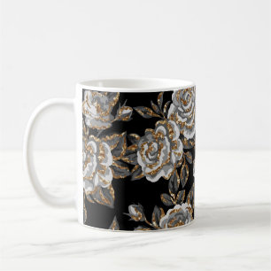 Glitter Gold Floral: Funkelndes Vintage. Kaffeetasse