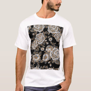 Glitter Gold Floral: Funkelndes Vintage. T-Shirt