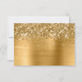 Glitter Gold Foil Elegant Calligraphy Wedding RSVP Karte (Rückseite)