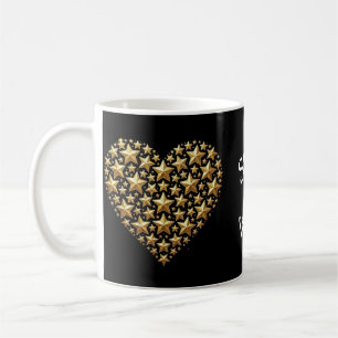 Glitter Gold Herz Ästhetik Kaffeetasse