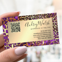 Glitter Gold Luxus QR-Code Tierhaut Leopard