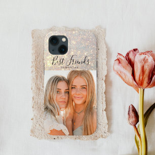 Glitter Gold Persönliches Foto Geschenk für best iPhone 13 Hülle