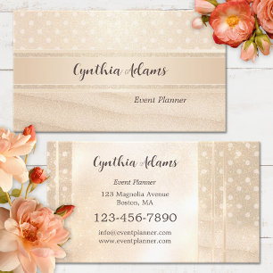 Glitter Gold Sandy Sparkle Eventplaner Visitenkarte