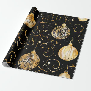 Glitter Gold Weihnachtsball-Papier Geschenkpapier