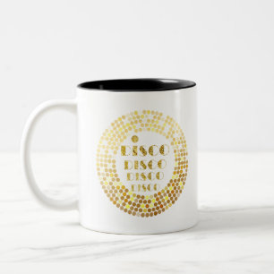 Glitter, goldene Diskokugel Zweifarbige Tasse