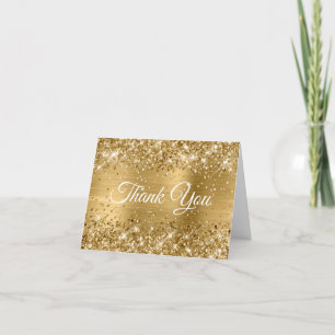 Glitter Goldfolie Sweet 16 Dankeskarte