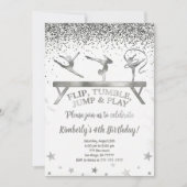 Glitter Gymnastic Kids Birthday Invitation Einladung (Vorderseite)