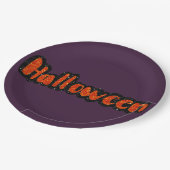 Glitter Halloween Pappteller (Schrägansicht)