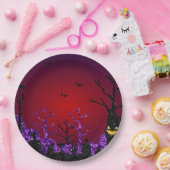 Glitter-Halloween-Szene Pappteller (Party)