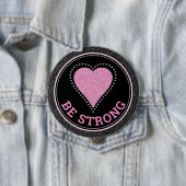Glitter Heart Breast Cancer Awareness Design Button (Beispiel)