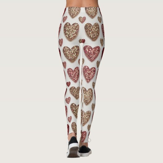 Glitter Hearts Pattern – Sparkling Romantic Love  Leggings (Rückseite)