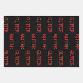 Glitter in Blood Typografie  Geschenkpapier Set