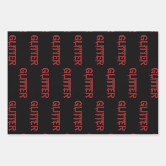 Glitter in Blood Typografie Geschenkpapier Set (Vorderseite)