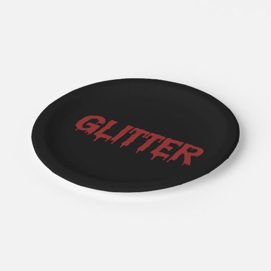 Glitter in Blood Typografie  Pappteller (Schrägansicht)