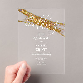 Glitter Ink Transparent Acrylic Invitation Acryleinladungen