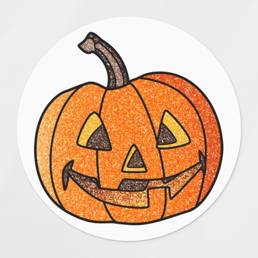 Glitter Jack O'Lantern Etiketten (Design 2)