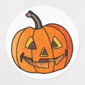 Glitter Jack O'Lantern Etiketten (Design 1)