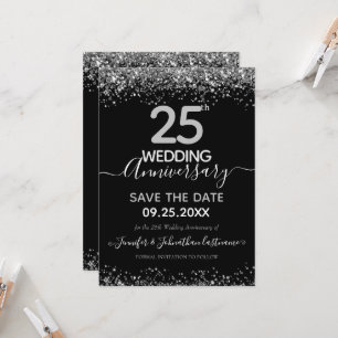 Glitter-Jubiläums-Einladung zur 25. Hochzeit Einladung