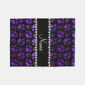 Glitter-Katzentatzen des personalisierten Fleecedecke (Vorderseite (Horizontal))