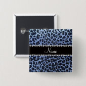 Glitter-Leoparddruck des individuellen Namens Button (Vorne & Hinten)