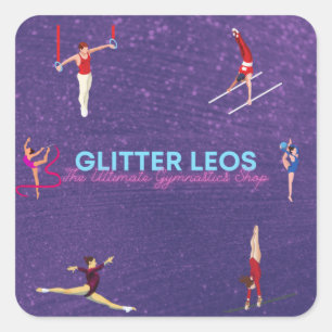 Glitter Leo's - Der ultimative Turnschuh-Shop Quadratischer Aufkleber