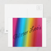 Glitter Leo's Postkarte (Vorne/Hinten)
