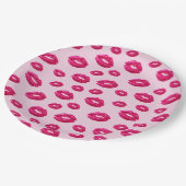 Glitter Lippenstift Abdrücke Pappteller (Schrägansicht)