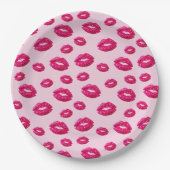 Glitter Lippenstift Abdrücke Pappteller (Vorderseite)
