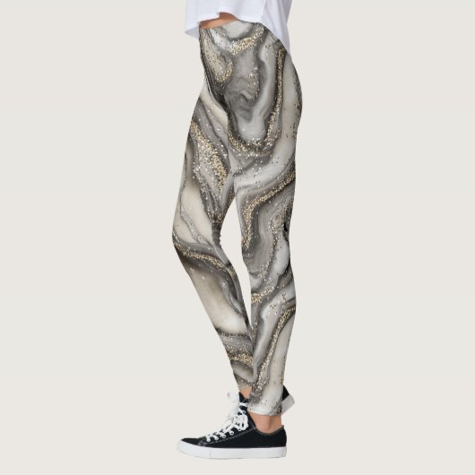 Glitter Marble Pattern – Sparkling Luxury Stone Leggings (Links)