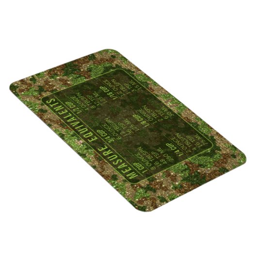 Glitter Measuring Conversion Kitchen Measure Guide Magnet (Rechte Seite)