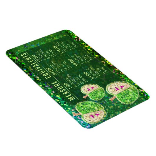 Glitter Measuring Conversion Kitchen Measure Guide Magnet (Rechte Seite)