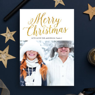 GLITTER MERRY Weihnachts-Feiertags-Fotokarte Feiertagskarte