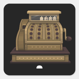 Glitter Möbel tabledeco Vintage Kasse Quadratischer Aufkleber