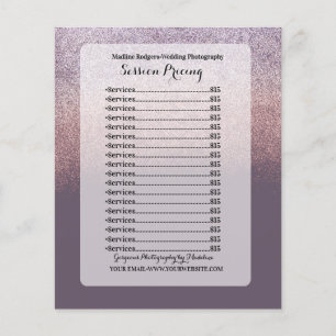 Glitter Ombre Hochzeitsfotografie-Session-Preise Flyer