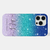 Glitter Ombre Monogram iPhone-Hülle | Personalisie iPhone Hülle (Rückseite (Horizontal))