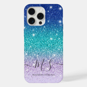 Glitter Ombre Monogram iPhone-Hülle Personalisie iPhone 15 Pro Max Hülle