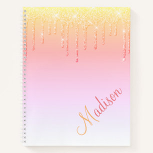 Glitter Ombré Pink Glam Funkeln Name Notizblock