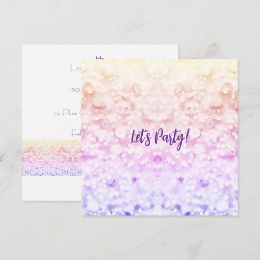 Glitter Party Invitation  (Vorne/Hinten)