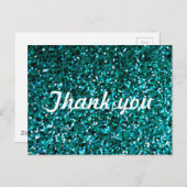 Glitter Patterns Thank You Blue Glittery Sparkle Postkarte (Vorne/Hinten)