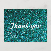 Glitter Patterns Thank You Blue Glittery Sparkle Postkarte (Vorderseite)