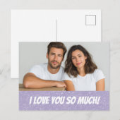 Glitter Personalized Couple Photo Valentine Card Postkarte (Vorne/Hinten)